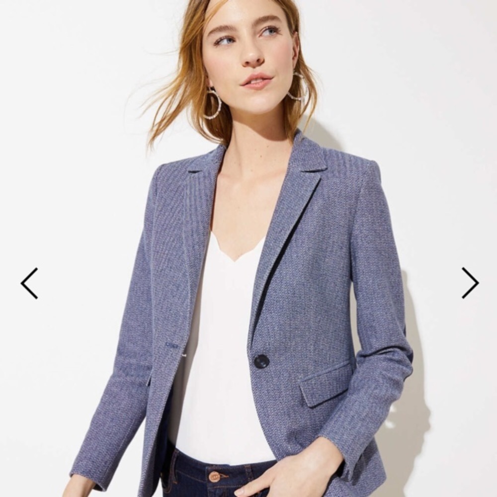 {LOFT} Herringbone Knit Modern Blazer